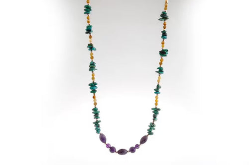 Firuze – Ametist – Sarı Kaplan Gözü Doğaltaş Kolye