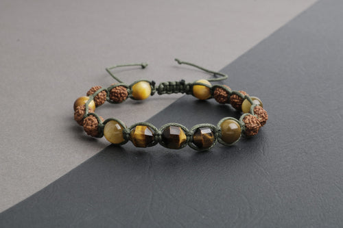 Asker Kaplan Gözü-Rudrashka Doğal Taş Bileklik