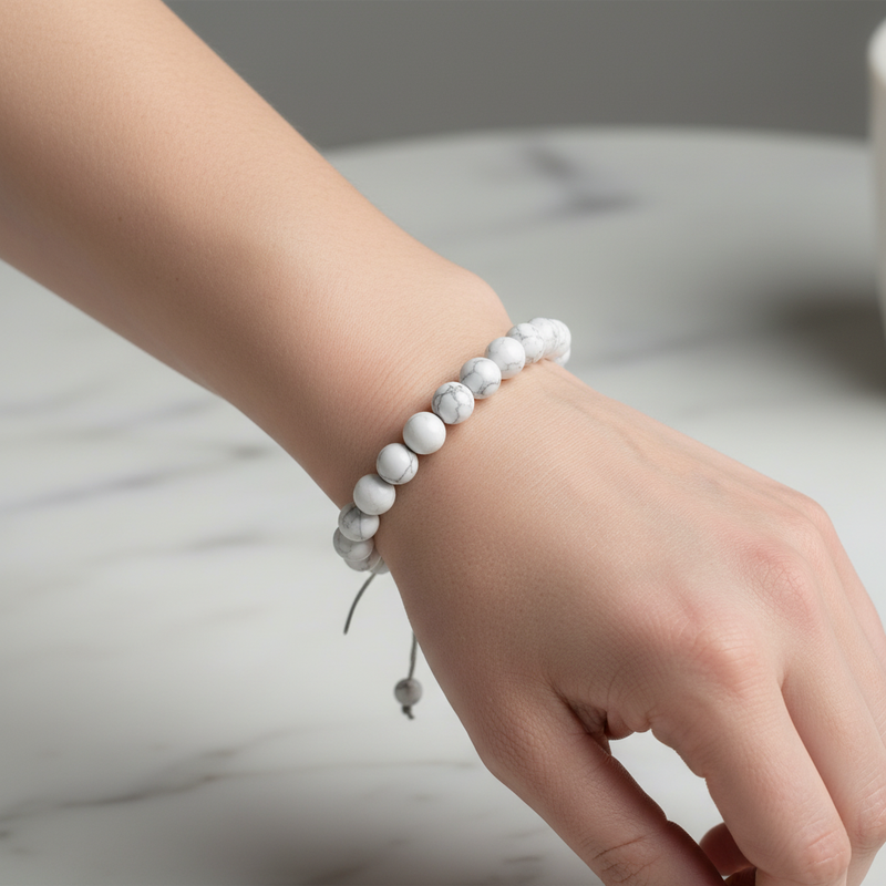 Havlit 8 mm Merdiven Kapama Doğal Taş Bileklik – El İşçiliği - Görsel 1 - Safnaturel