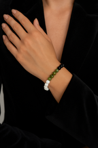 Filistin Temalı Doğal Taş 8 mm Bileklik ( Yeşim-Akik-Obsidyen-Ay Taşı)