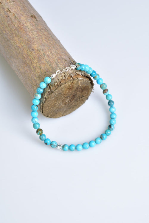 Firuze Doğal Taş 925 Ayar Gümüş Bileklik