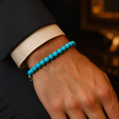 Firuze Doğal Taş 925 Ayar Gümüş Bileklik