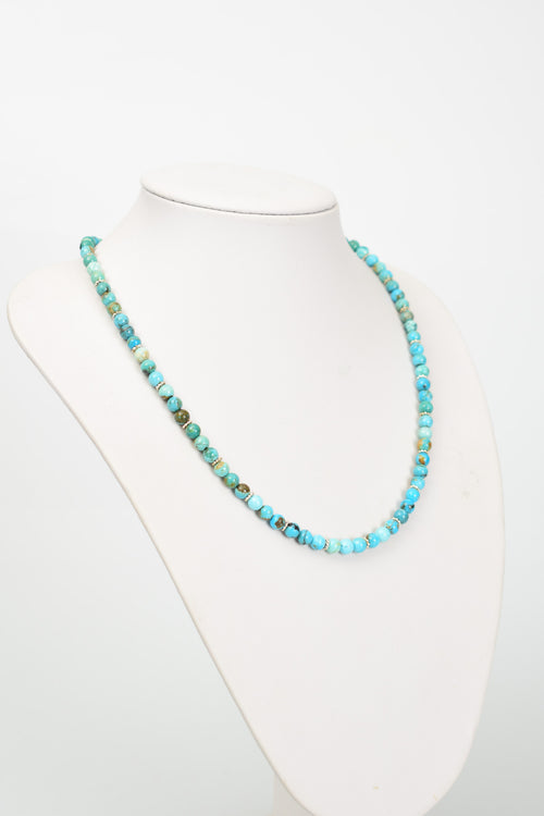 Firuze Doğal Taş Gümüş Aparatlı Tasarım Kolye