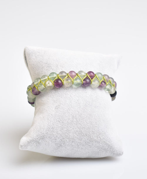 Florit 6mm Çift Sıra Makrome Doğal Taş Bileklik