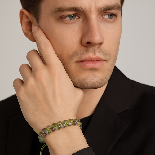 Florit 6mm Çift Sıra Makrome Doğal Taş Bileklik