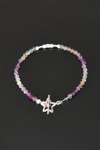 Florit Doğal Taş 925 Ayar Gümüş Kapama Bileklik - Ayışığı Koleksiyonu