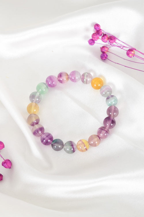 Florit Doğal Taş Bileklik 9 mm A+ Kalite