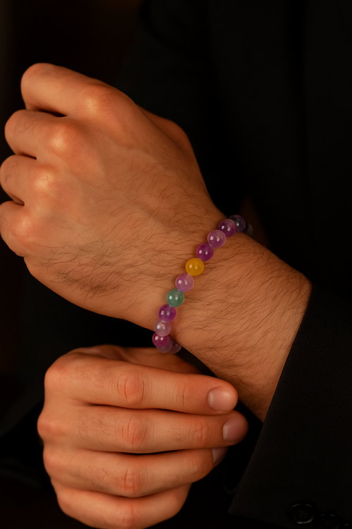 Florit Doğal Taş Bileklik 9 mm A+ Kalite