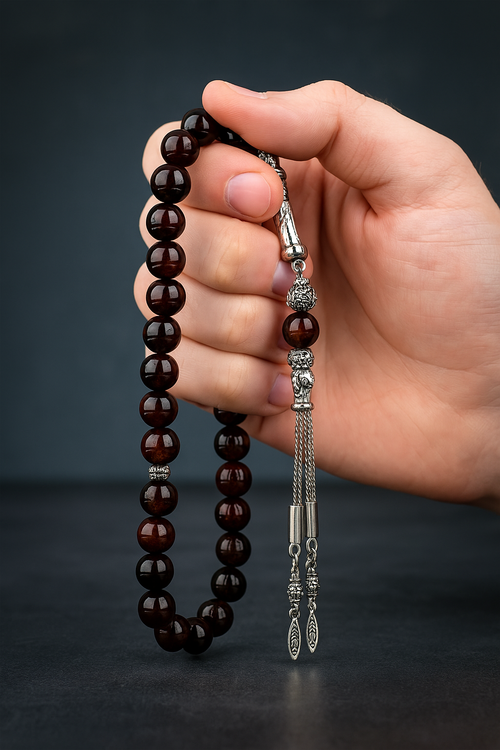 Garnet Doğal Taş Tesbih 8 mm Küre Kesim