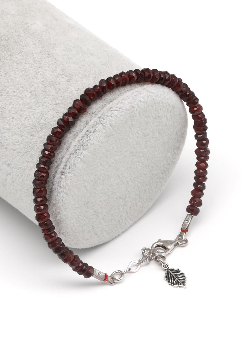 Garnet - Lal Doğal Taş 925 Ayar Gümüş Bileklik - Görsel 1 - Safnaturel