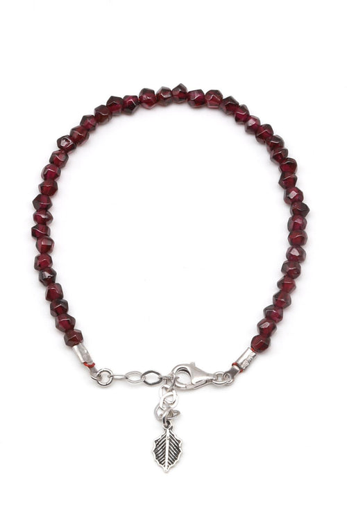 Garnet - Lal Doğal Taş 925 Ayar Gümüş Bileklik