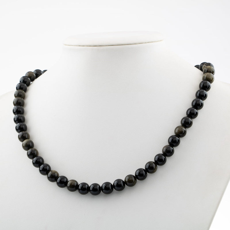 Golden Obsidyen 8 mm Dizi Doğal Taş Kolye - Görsel 2 - Safnaturel