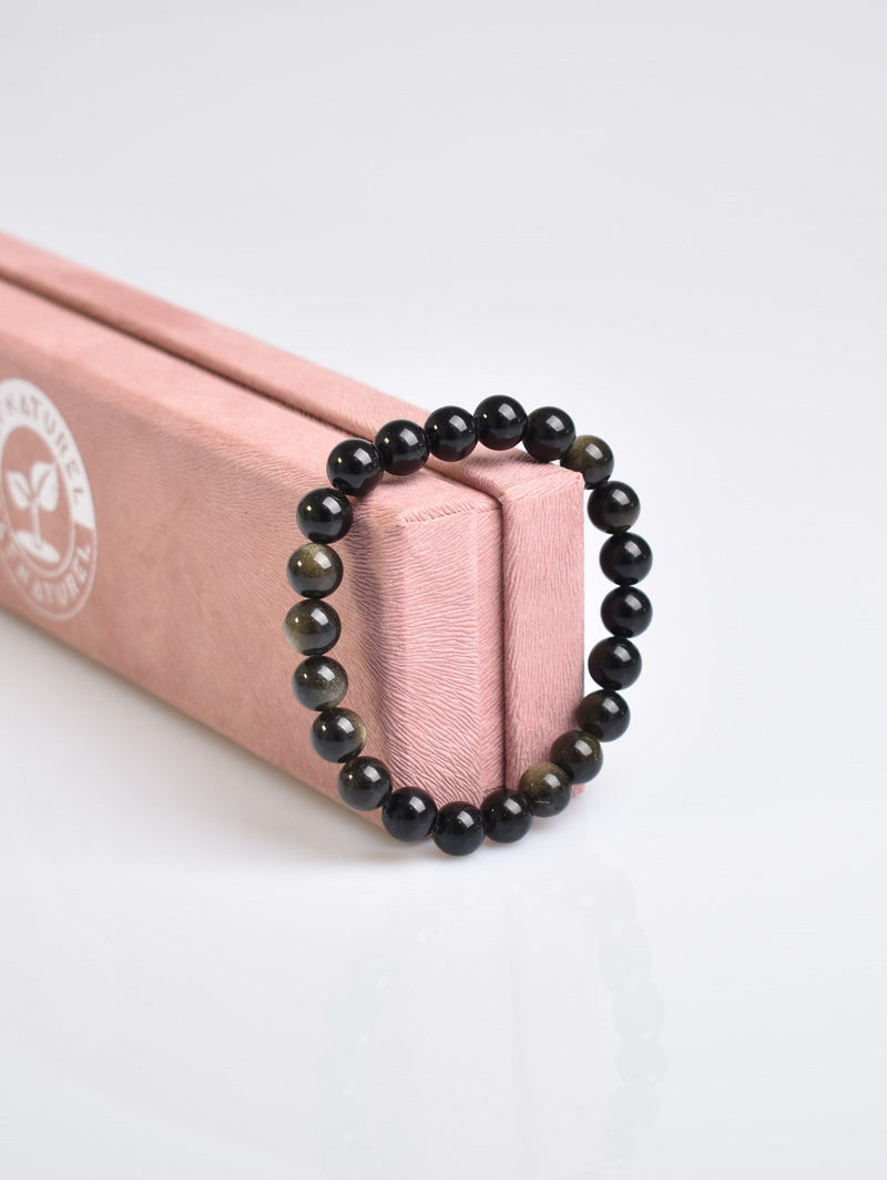 Golden Obsidyen Doğal Taş Bileklik 8 mm - Görsel 2 - Safnaturel