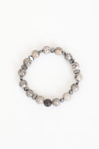Gri Jasper - Hematit 10 mm Doğal Taş Zirkon Aparatlı Bileklik - Görsel 1 - Safnaturel