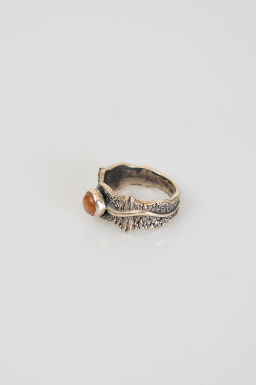 Güneş Taşı Doğal Taş 925 Ayar Gümüş Yüzük