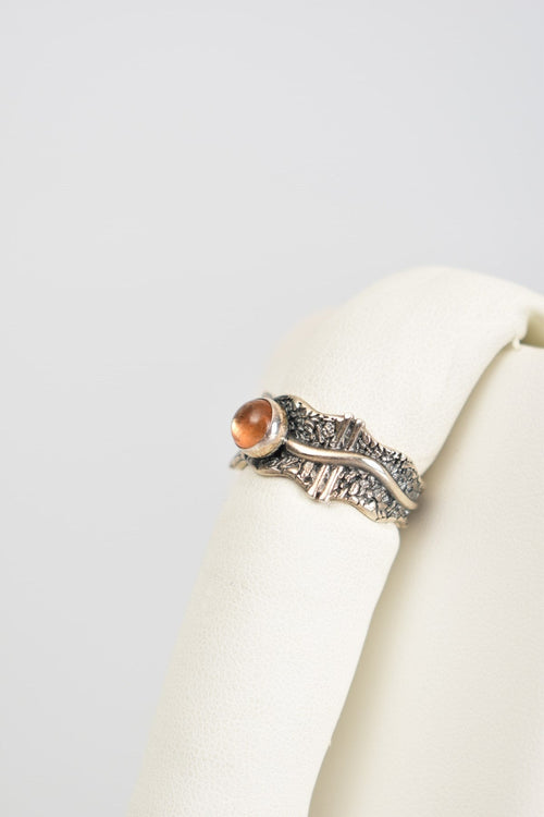 Güneş Taşı Doğal Taş 925 Ayar Gümüş Yüzük