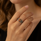 Güneş Taşı Doğal Taş 925 Ayar Gümüş Yüzük