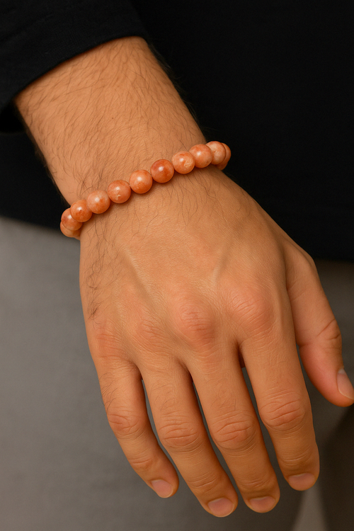 Güneş Taşı Doğal Taş Bileklik 10 mm