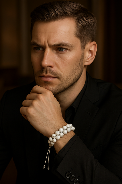 Havlit 8mm Çift Sıra Makrome Doğal Taş Bileklik