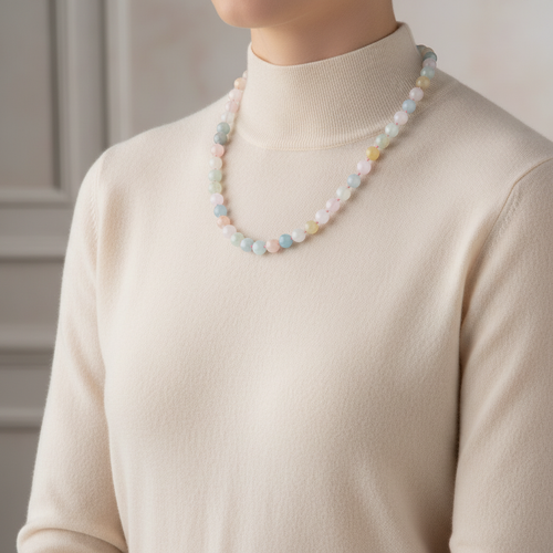 Helidor 8 mm Düğümlü Doğal Taş Kolye