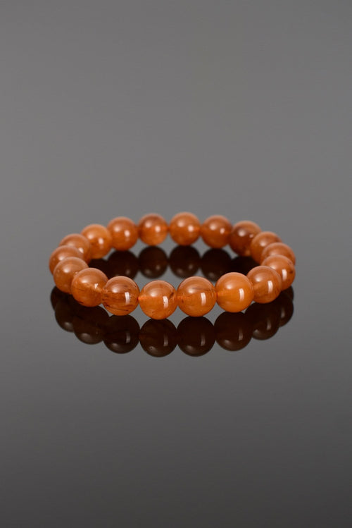 Hematoid Rutilli Kuvars Doğal Taş Bileklik 10 mm