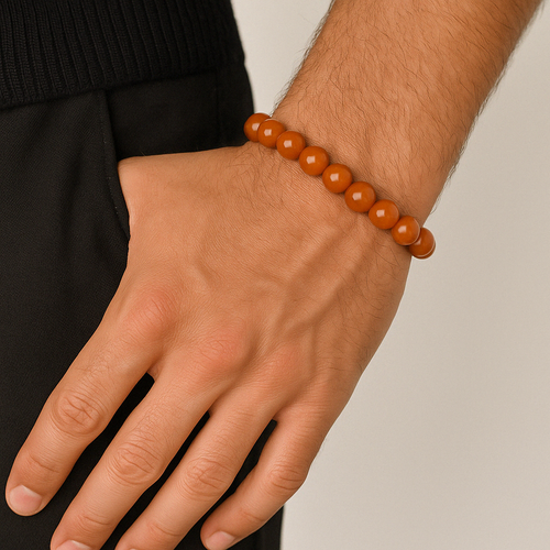 Hematoid Rutilli Kuvars Doğal Taş Bileklik 10 mm