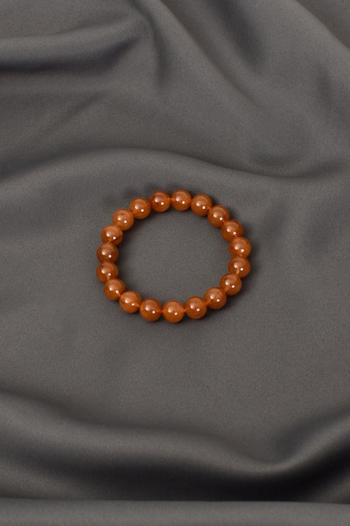 Hematoid Rutilli Kuvars Doğal Taş Bileklik 9 mm