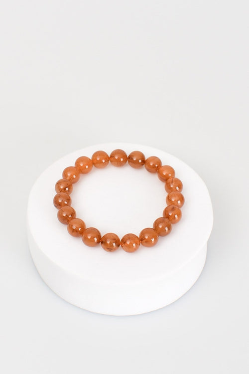 Hematoid Rutilli Kuvars Doğal Taş Bileklik 9 mm