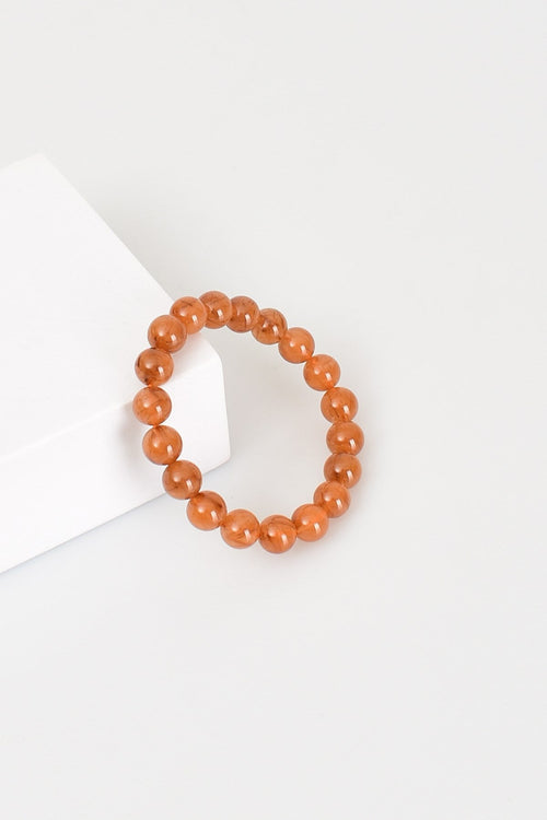 Hematoid Rutilli Kuvars Doğal Taş Bileklik 9 mm