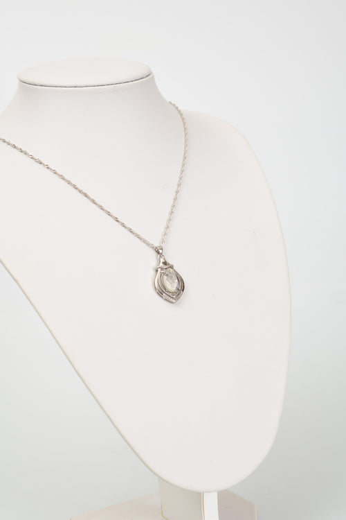 Herkimer Kuvars Doğal Taş 925 Ayar Gümüş Kolye