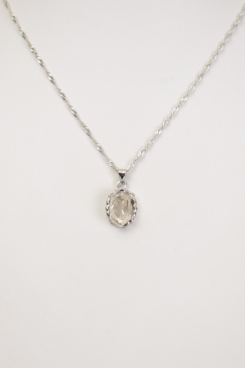 Herkimer Kuvars Doğal Taş 925 Ayar Gümüş Kolye - Görsel 2 - Safnaturel