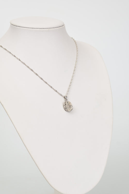 Herkimer Kuvars Doğal Taş 925 Ayar Gümüş Kolye