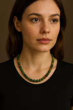 Hint Akiği 8 mm Dizi Doğal Taş Kolye