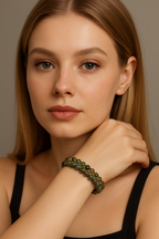 Hint Akik 6mm Çift Sıra Makrome Doğal Taş Bileklik