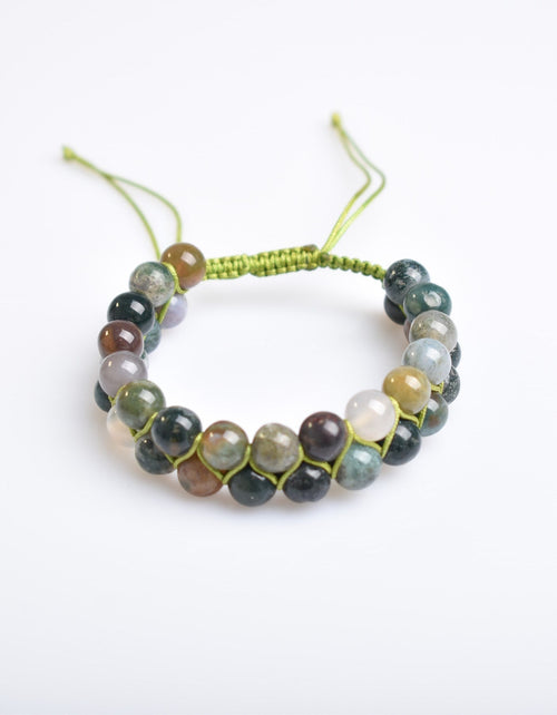 Hint Akik 8mm Çift Sıra Makrome Doğal Taş Bileklik