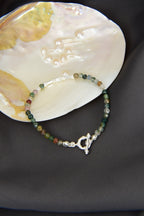 Hint Akik Doğal Taş 925 Ayar Gümüş Kapama Bileklik - Ayışığı Koleksiyonu