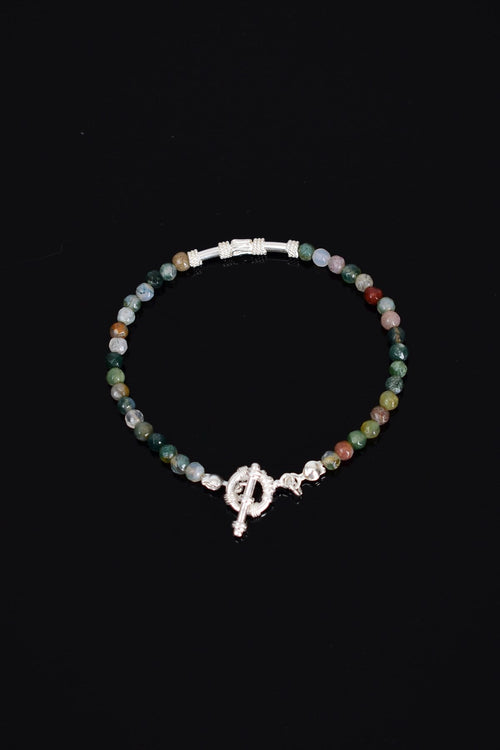 Hint Akik Doğal Taş 925 Ayar Gümüş Kapama Bileklik - Ayışığı Koleksiyonu