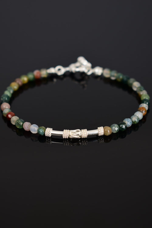 Hint Akik Doğal Taş 925 Ayar Gümüş Kapama Bileklik - Ayışığı Koleksiyonu