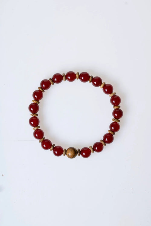 Kırmızı Akik – Odun Jasper Doğaltaş Bileklik