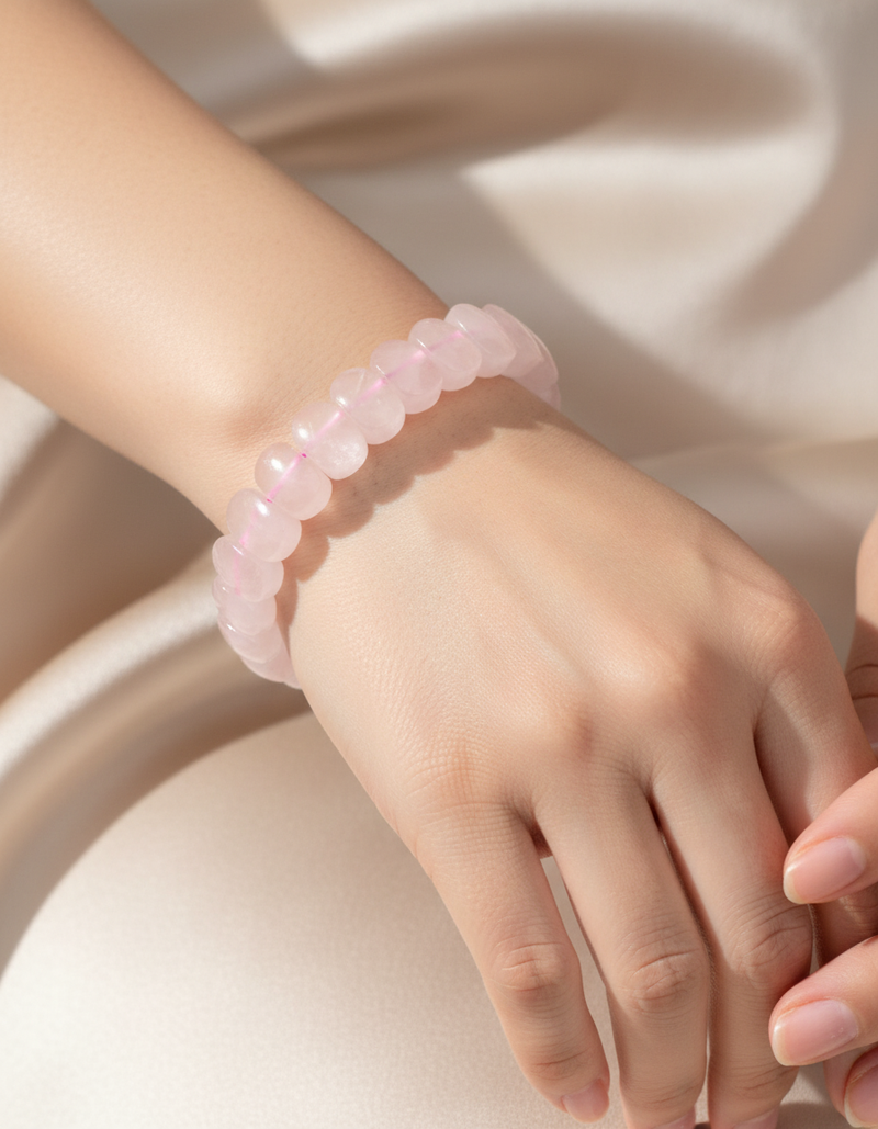 IGSL Uluslararası Sertifikalı Pembe Kuvars Doğaltaş Bileklik – Özel Rolex Kesim - Görsel 2 - Safnaturel