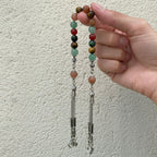 İkizler Burcu Zaza Tesbih Anyolit, Güneş Taşı, Kaplan Gözü, Kırmızı Akik, Yeşil Aventurin