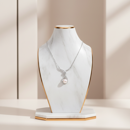 İnci Doğal Taş 925 Ayar Gümüş Kolye