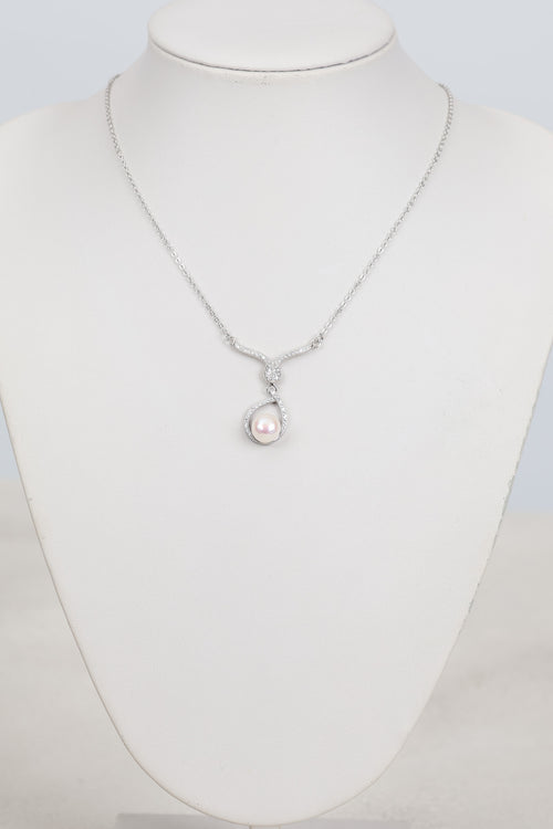 İnci Doğal Taş 925 Ayar Gümüş Kolye