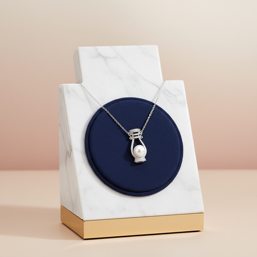 İnci Doğal Taş 925 Ayar Gümüş Kolye