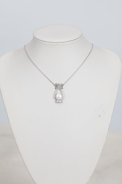 İnci Doğal Taş 925 Ayar Gümüş Kolye