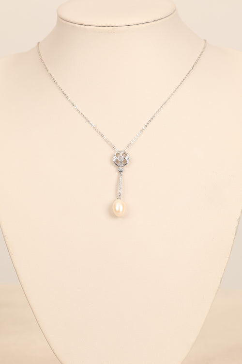 İnci Doğal Taş 925 Ayar Gümüş Kolye