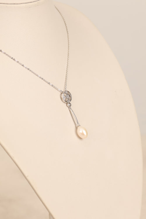 İnci Doğal Taş 925 Ayar Gümüş Kolye