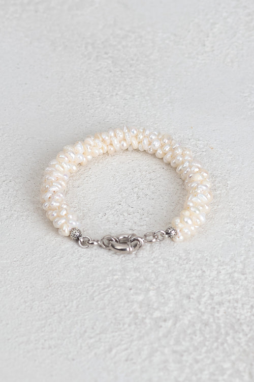 İnci Doğal Taş Burma Bileklik