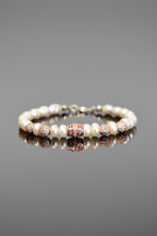 İnci Doğal Taş Gümüş Aparatlı Bileklik