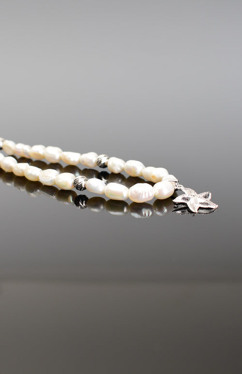 İnci Doğal Taş Gümüş Kolye